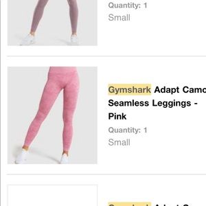 Gymshark Adapt Camo Seamless Pink Leggings